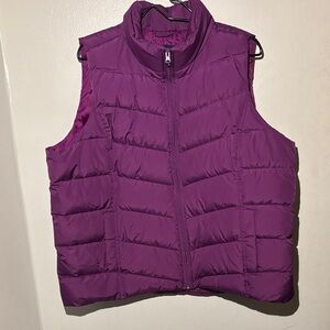 Lands' End Vibrant Purple Puffer Vest 1X